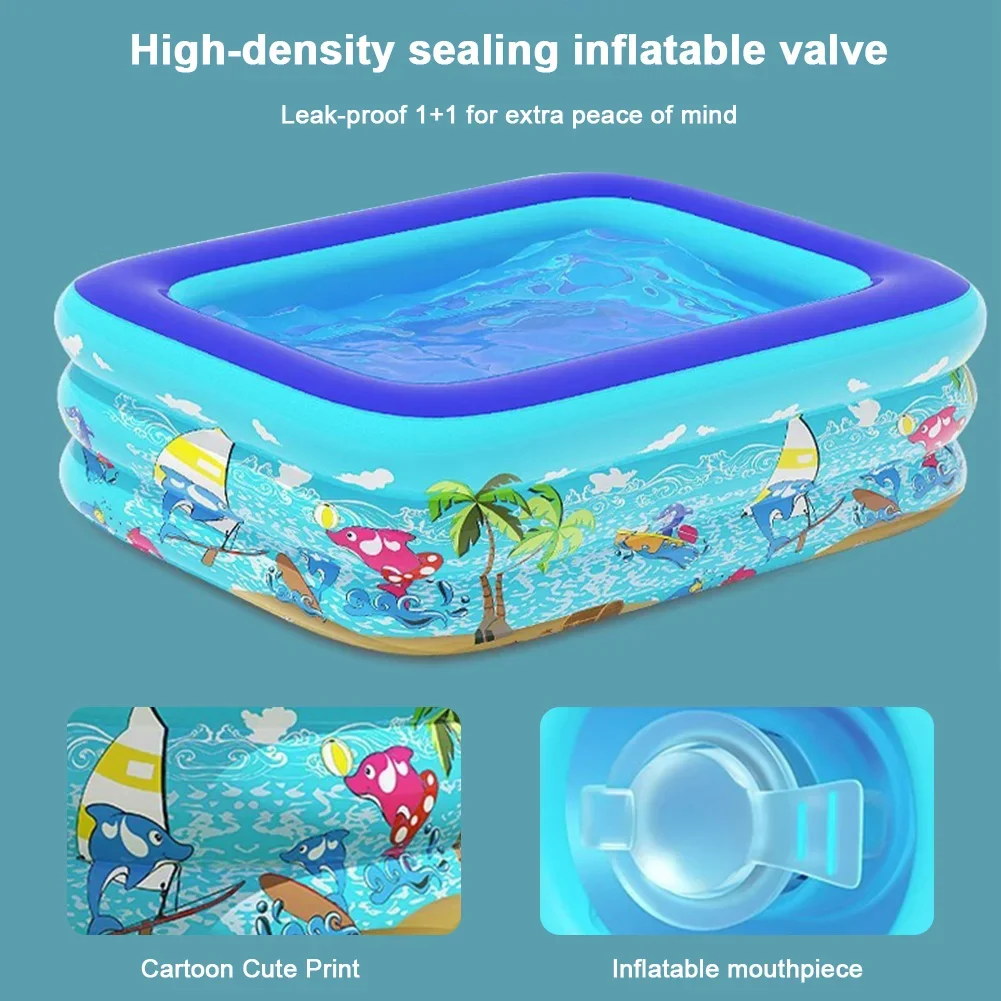 Inflatable Swimming Pool PVC Baby Bathtub Cartoon Pattern For Toddler Kids