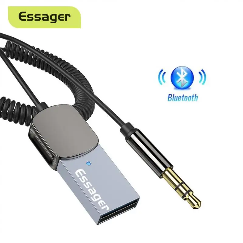 Aux Bluetooth Adapter For Car 3.5Mm Jack Usb Bluetooth 5.0 Receiver Speaker Auto Handfree Car Kit Audio Music Transmitter