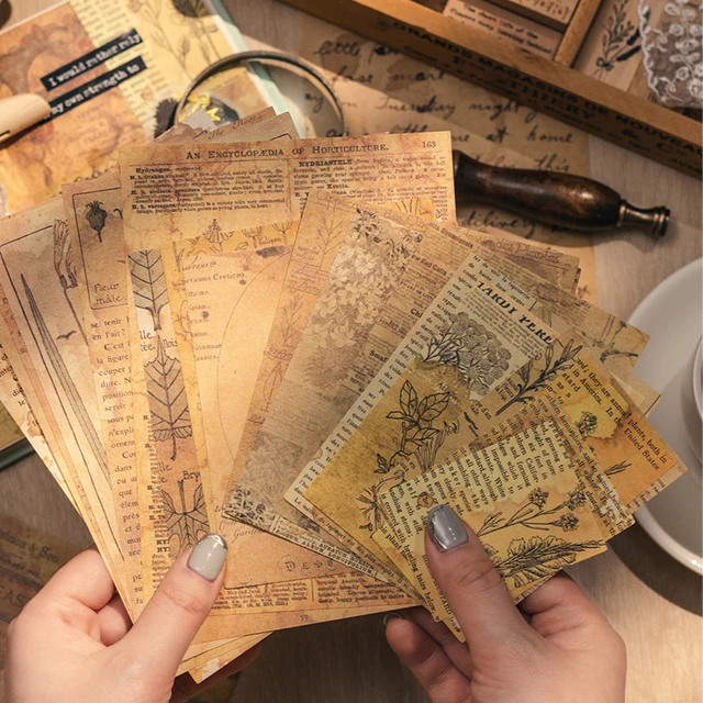 Vintage Coffee dyeing Paper Collage Scrapbooking Junk Journal Old Paper  Texture Material Card Making DIY Memo