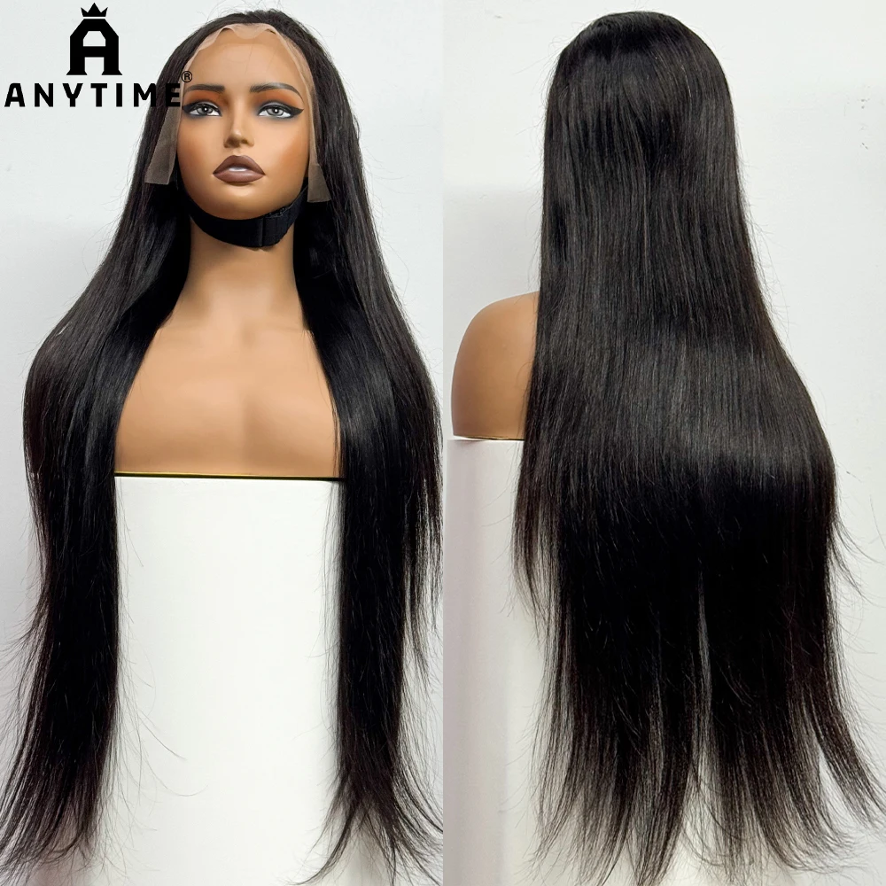 250% Density Long Length 32inches Straight Human Hair Wigs 13x4 Transparent Lace Frontal Human Hair Wigs Soft Hair For Women