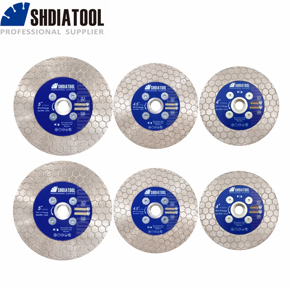 

SHDIATOOL Hexgonal Double Sided Diamond Cutting Disc Grinding Wheel M14 58-11 Saw Blade Edge Tile Ceramic Marble Stone Porcelain