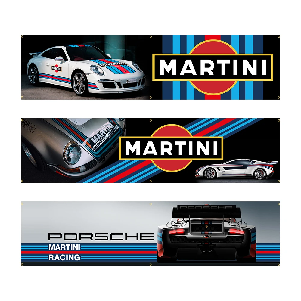 

60*240 Car Martini Super Racing Team Banner Tapestry Polyester Printed Flag Garage or Outdoor For Decoration