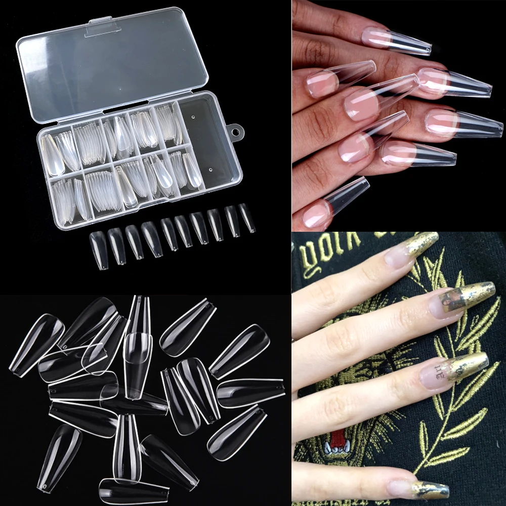 100pcs fake nails Artificial Coffin Nails Nails Extension accesorios  capsules ongles en gel x nail supplies for professionals