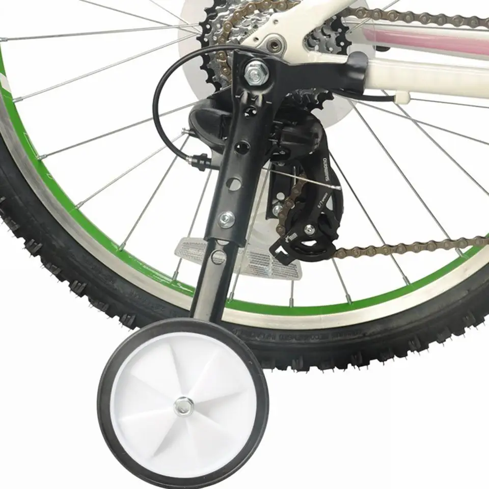 Stabilizzatori Per Bici Bambini Con LED Rosa - Ruote Da Allenamento Regolabili