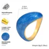 Bagues empilables torsadées ouvertes pour femmes, bague statement audacieuse géométrique bleue en émail croisé, résistante à l'eau