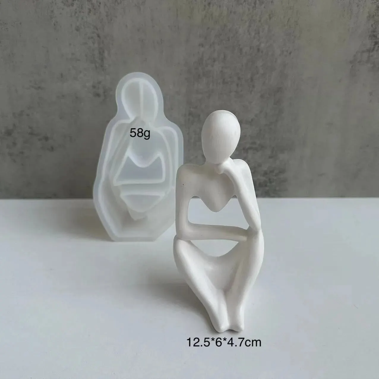 Silicone mold DIY Thinker Statue 3D Nordic Art Abstract Human Body Plaster Ornament Epoxy Resin Handicraft Mold Home Decor