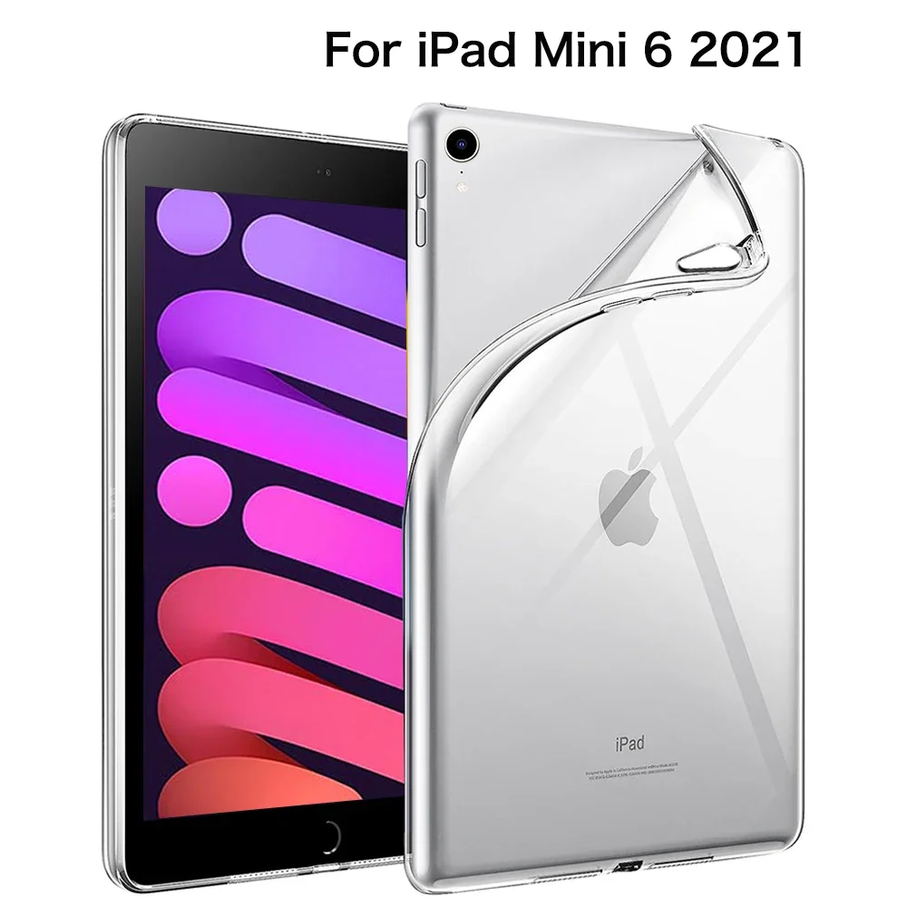 Custodia tablet in silicone per iPad Air 5 4 mini 2 3 4 ipad 5 6 7 8 9 10 Gen Pro 11 ''12.9'' Cover posteriore flessibile morbida in TPU nero  7