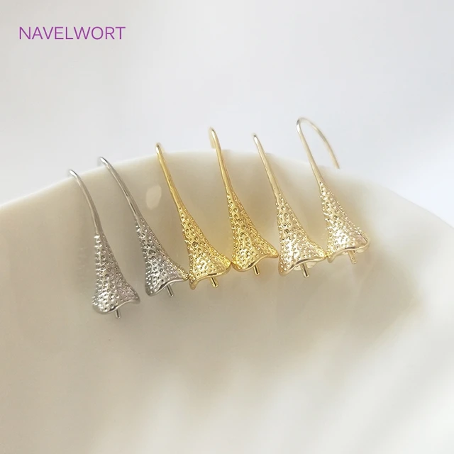 14K Gold-Plated Ear Hooks For DIY Women Pearl Earrings Jewelry Making  Materials Accessories High Heel Needle Ear Hook Findings - AliExpress