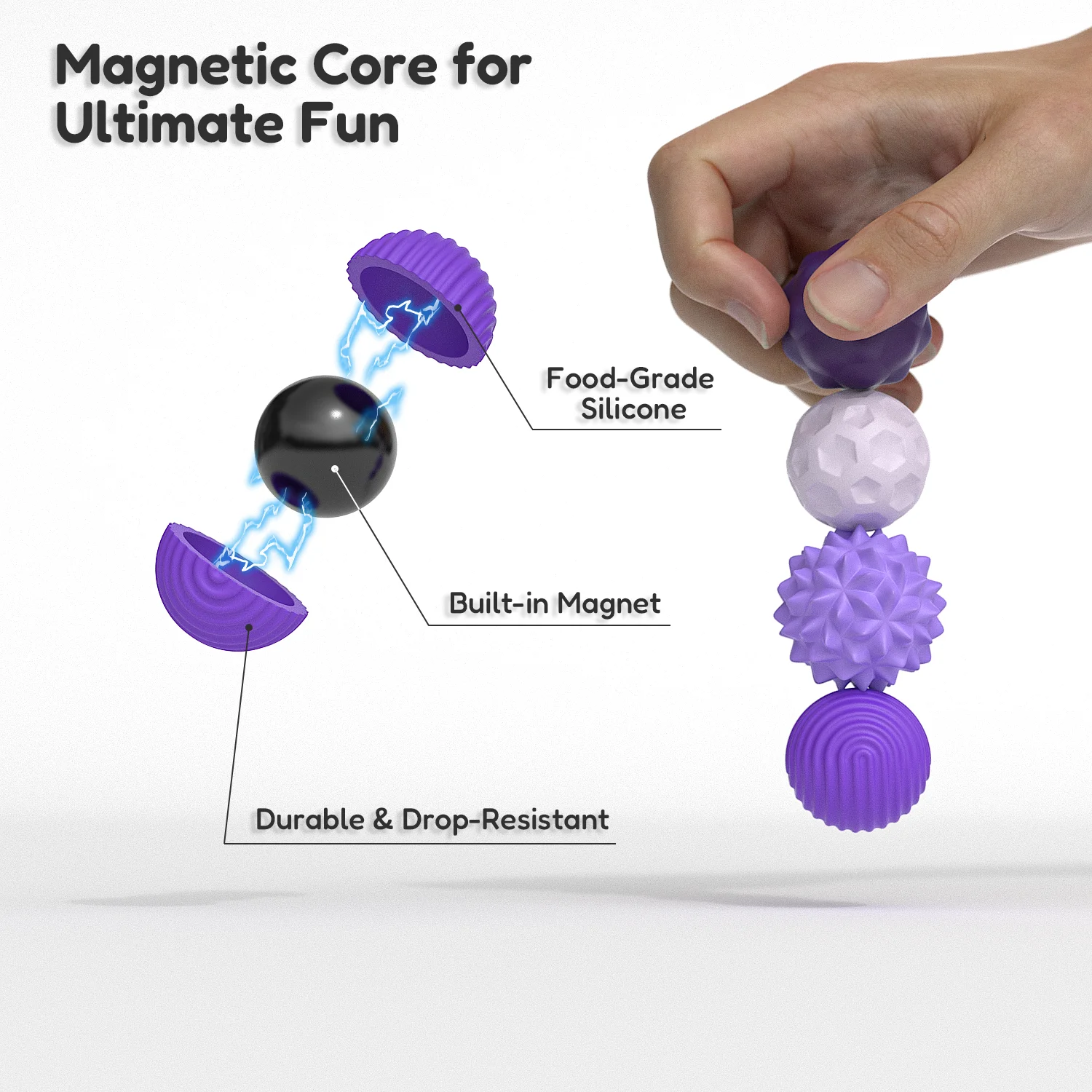 Silicone Magnetic Fidget Balls for Autism and Stress Relief