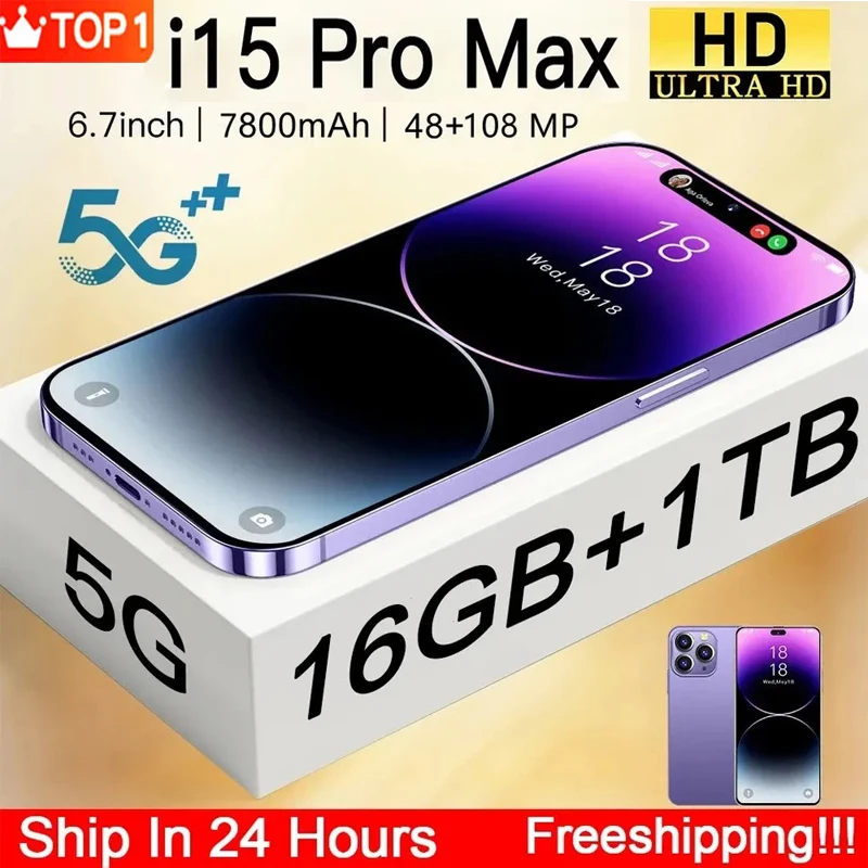 100 Original i15 Pro Max Smartphone 6 7 Inch Full Screen Face ID Global 100-original-i15-pro-max-smartphone-6-7-inch-full-screen-face-id-global