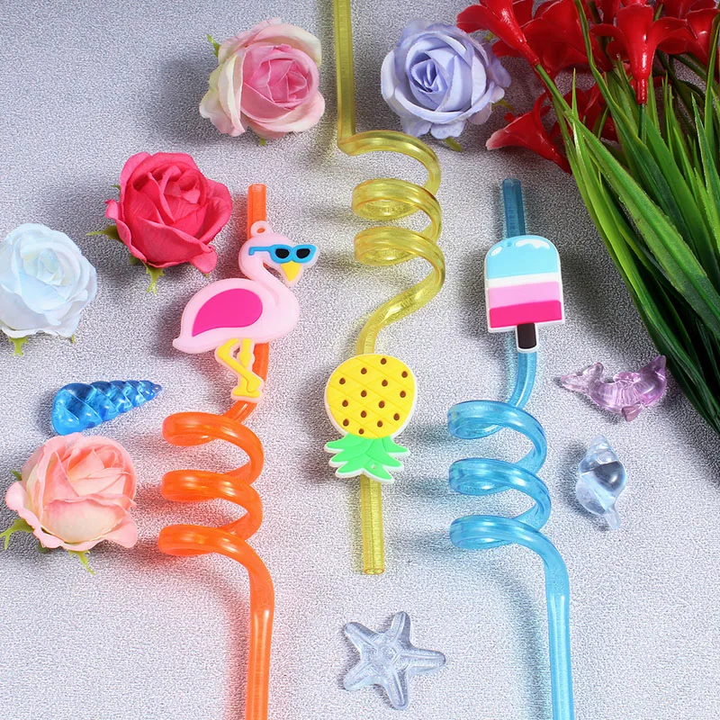 Rainforest-Themed Reusable Straws - 8-Pack for Parties and Events