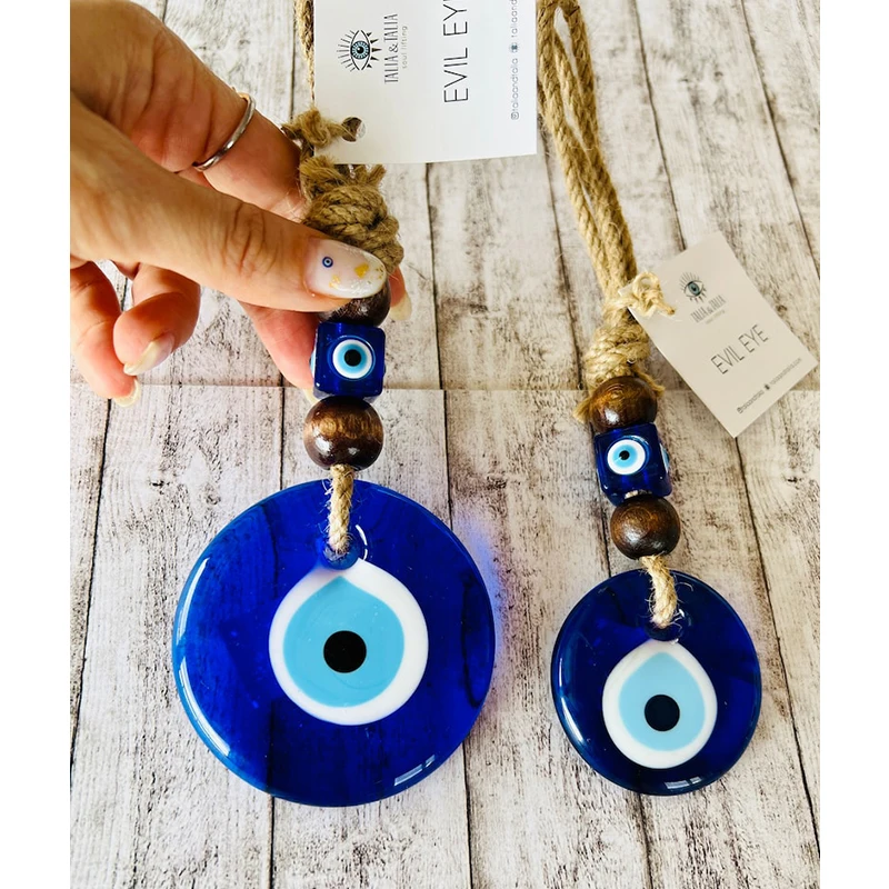 Evil Eye Wall Hanging Nazar House Protection Macrame Decor Rearview Mirror Pendant Lucky Eye Glass Evil Eye Gifts Turkish Eyes 2