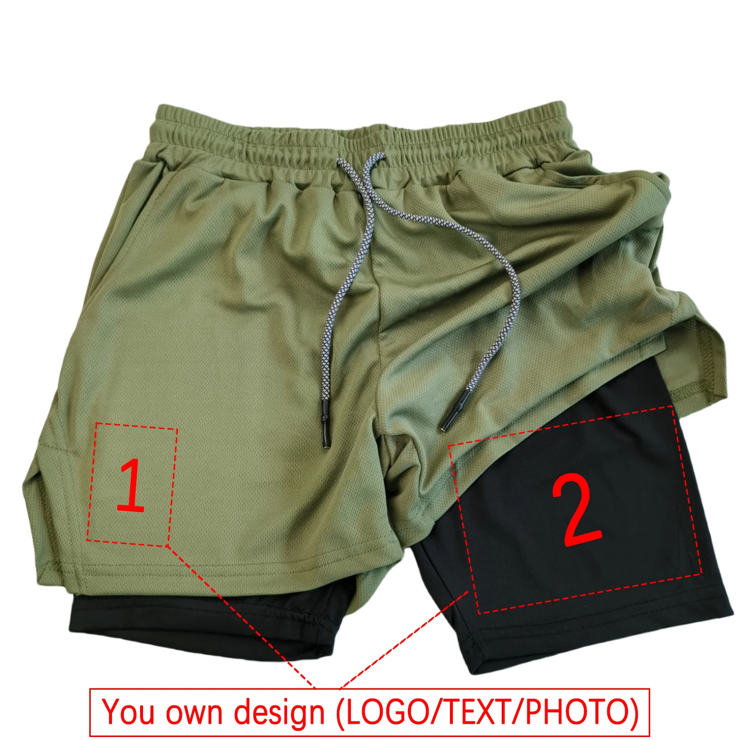 Customized Men's and Women's Sports Shorts Quick drying Double layered 2-in-1 Shorts Team Customized Exclusive Customization 5