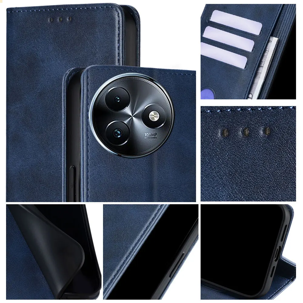 Luxurious Leather Wallet Phone Case with Magnetic Closure and Card Holder