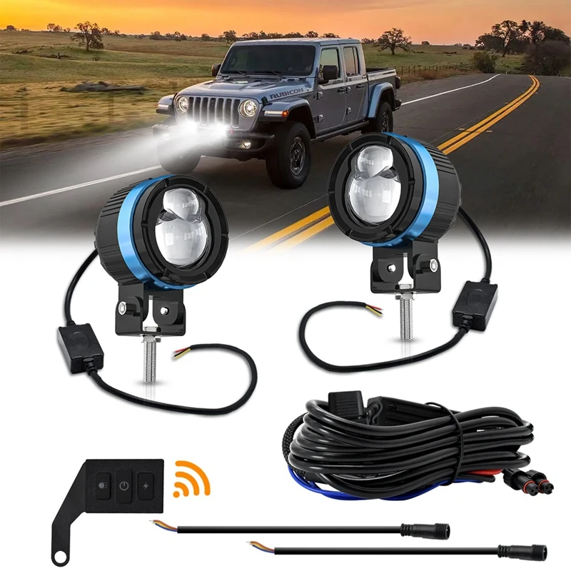 

Motorcycle Fog Light Amber White Pod Lights Offroad Work Lights Spotlight LED Driving Light With Wiring Harness Kit Accessories