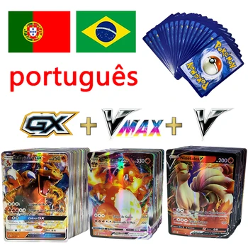 2022 nowy 50-350 sztuk portugalski Pokemon karty GX V Vmax Charizard Pikachu Carte Pokemon gry Battle Carte handlu świecące karty tanie i dobre opinie TAKARA TOMY CN (pochodzenie) 4-6y 7-12y 12 + y 18 +