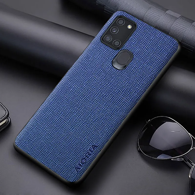 Case for Samsung galaxy A21S A21 coque Concise cross pattern Pu Leather soft TPU&Hard PC phone cover for samsung a21s case cute phone cases for samsung  Cases For Samsung