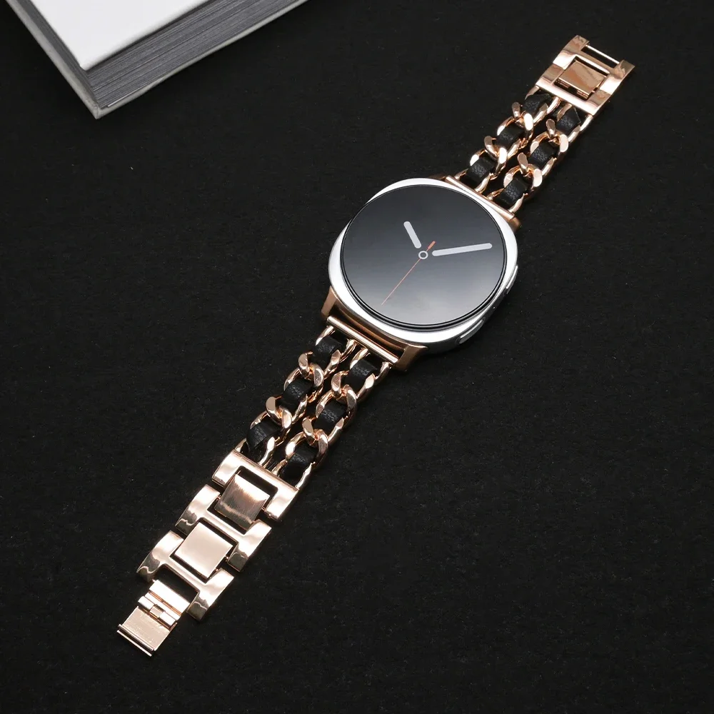 Luxury Stainless Steel and Leather Bracelet Wristband - Premium Metal Strap
