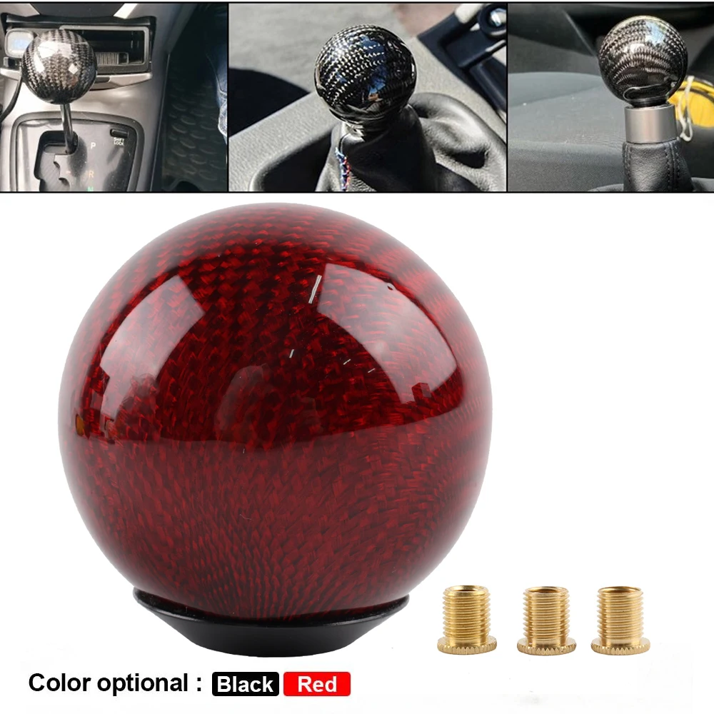 

Universal Car Round Ball Shape Shifter Lever Round Ball Shape Carbon Fiber Gear Shift Knob