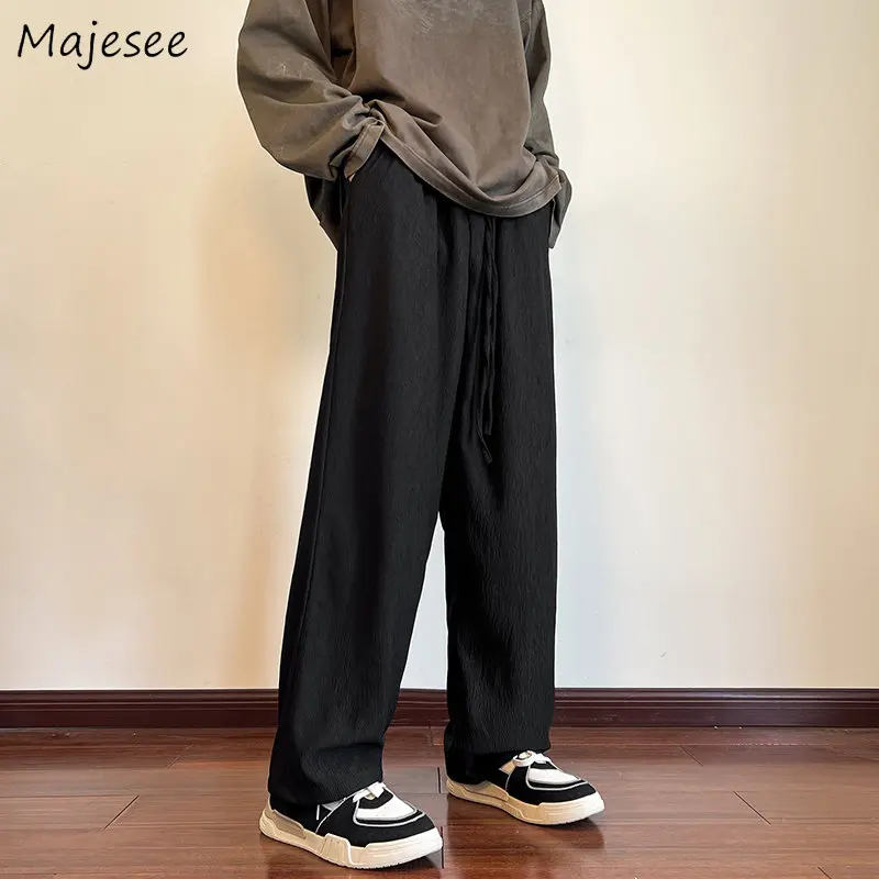 

Casual Pants Men Harajuku Handsome Minimalist All-match Streetwear Japanese Stylish Popular BF Autumn Chic Pantalones Cool Teens