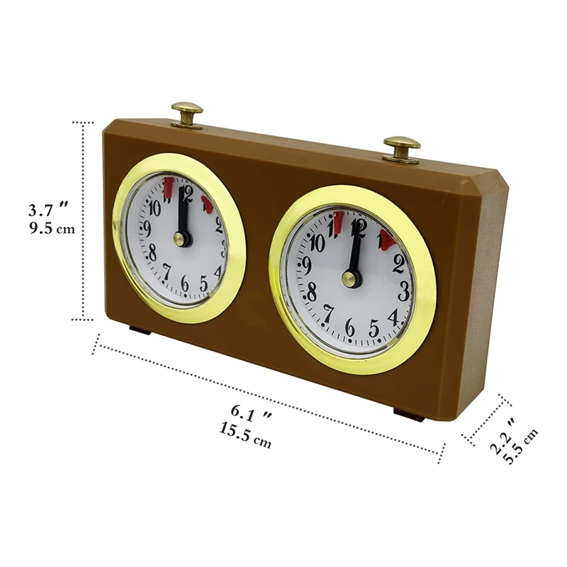 Analógico do relógio de xadrez mecânico para relógios temporizadores  oficiais do relógio de jogo de xadrez sem necessidade de bateria