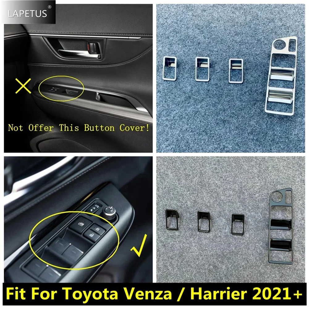 

Car Door Armrest Window Lift Button Decoration Panel Cover Trim Black / Matte Accessories For Toyota Venza Harrier 2021 - 2023