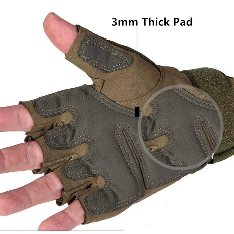 Fingerless Gloves bicycle Men's gloves Shooting Paintball Motorcycle Gloves Combat Hard Knuckle Glove cycling gloves motorcycle gloves sport gloves sports half finger gloves military gloves