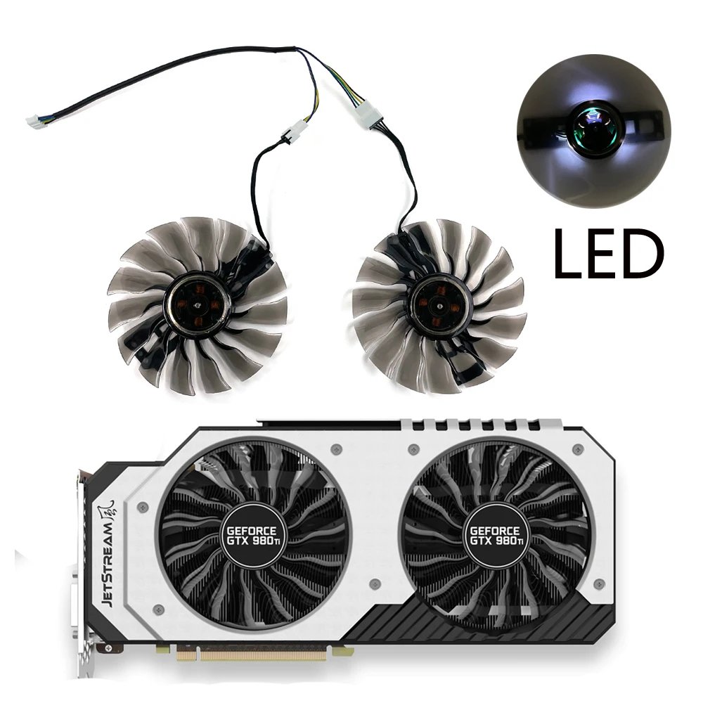 

GAA8S2H GA92S2H 90MM 4PIN with LED Light GTX980TI GPU Fan for Palit GTX1080 ti GTX1070 Jetstream GTX980 Cooling Fan Replacement