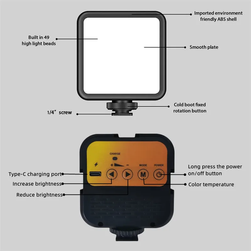 Lampe LED Bicolore 3000K-6000K pour Appareil Photo, Gopro, Vlog