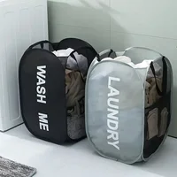 1PCS Mesh Laundry,Portable Pop Up Hamper Wide Opening,Dirty Clothes Storage box,Size 36x58cm,Dorm Travel Items Laundry Basket 4