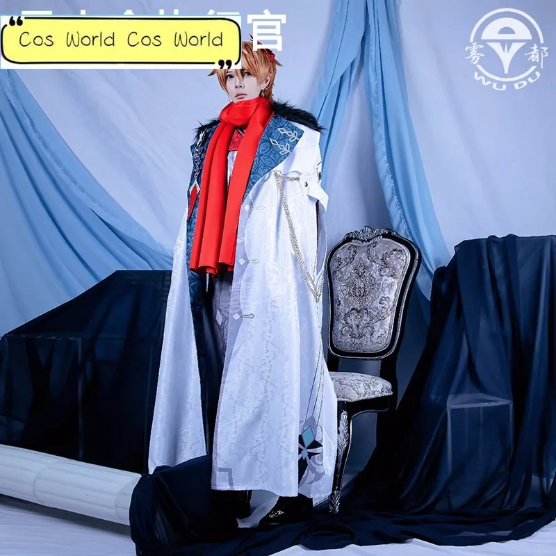 

Game Anime Genshin Impact Fatui Cosplay Executive Cloak Tartaglia Scarf Childe Ajax Halloween Clothes Anime Anime Cosplay