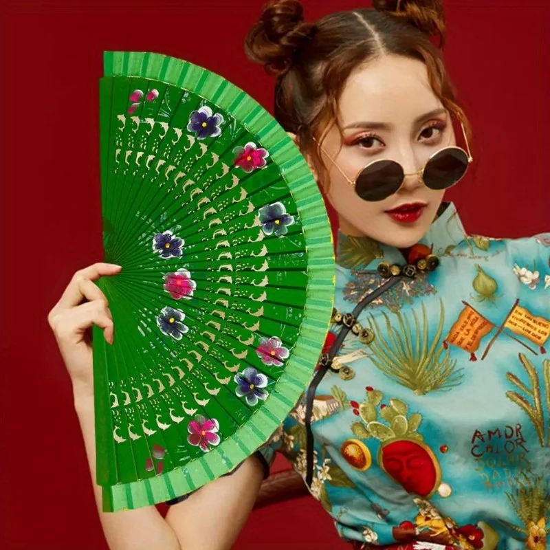Elegant Wood Handcrafted Spanish Folding Fan - Decorative Dance and Gift Accessory