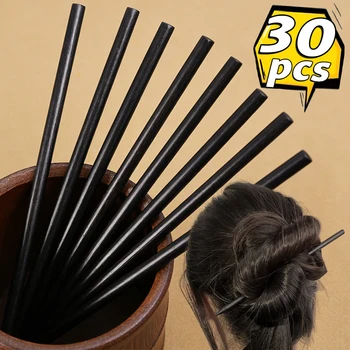 Forniture per chignon fai da te all'ingrosso: forcine in legno nero stile cinese, inserti per acconciature da artista, bacchette affusolate per capelli, fermacoda