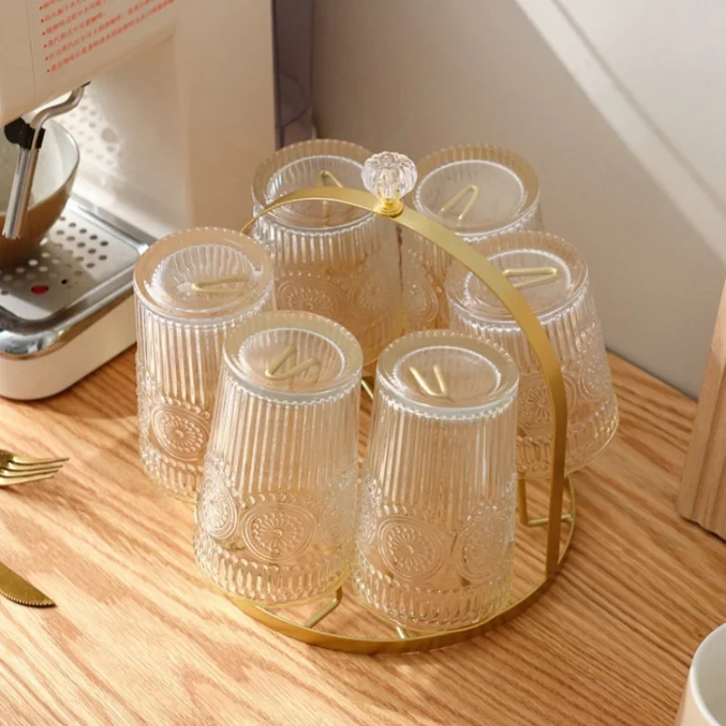 Glass Cup Drying Rack Saving Space Mugs Cups Organizer Sports Bottle Draining Organizer for Kitchen Countertop Bar Home Kitchen 6