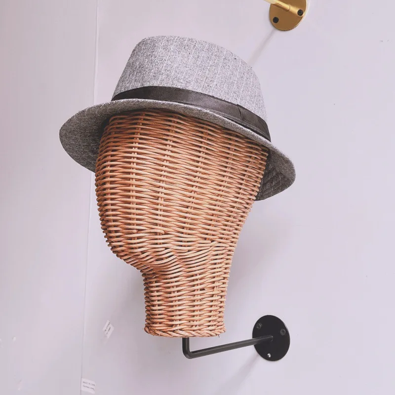 Description Picture 6 of itemWall Mounted Rattan Mannequin Head For Wig And Hat Display