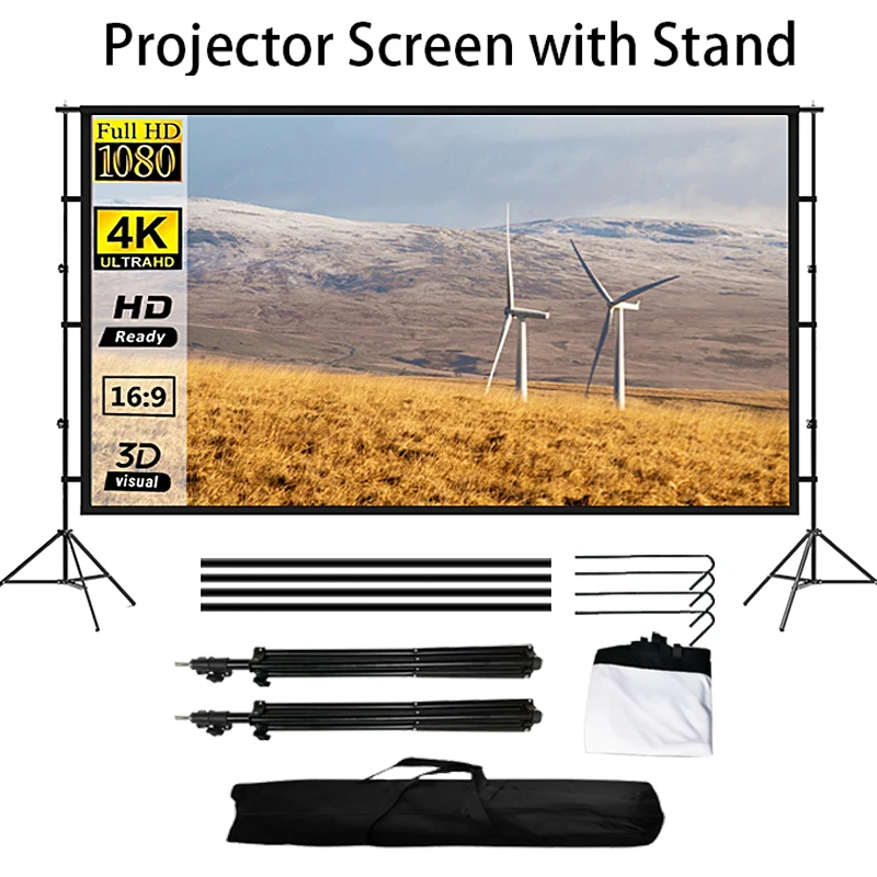 Tela-do-projetor-com-suporte-tela-de-proje-o-port-til-16-9-4K-HD ...