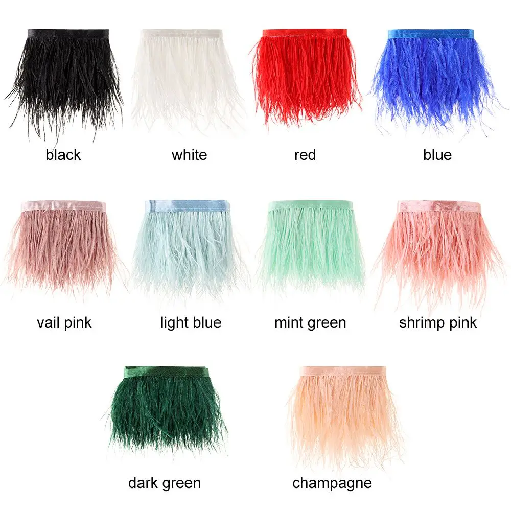 Ostrich Feather Trim Ribbon for Wedding DIY Crafts