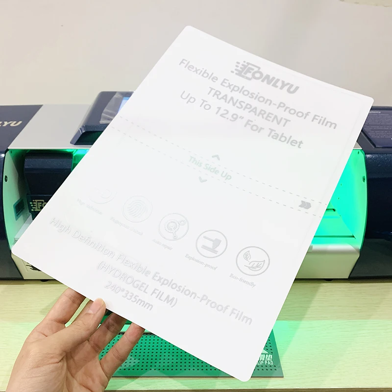 FONLYU 50pcs Flexible Smooth TPU Hydrogel Sheet Tablet Front Screen Back Glass Protective Sticker For Film Cutting Machine