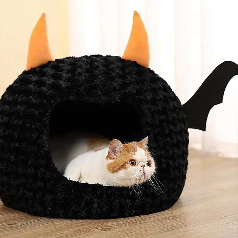 HalloweenCatBedHousePetAccessoriesPlushMatCatsCushionBasket