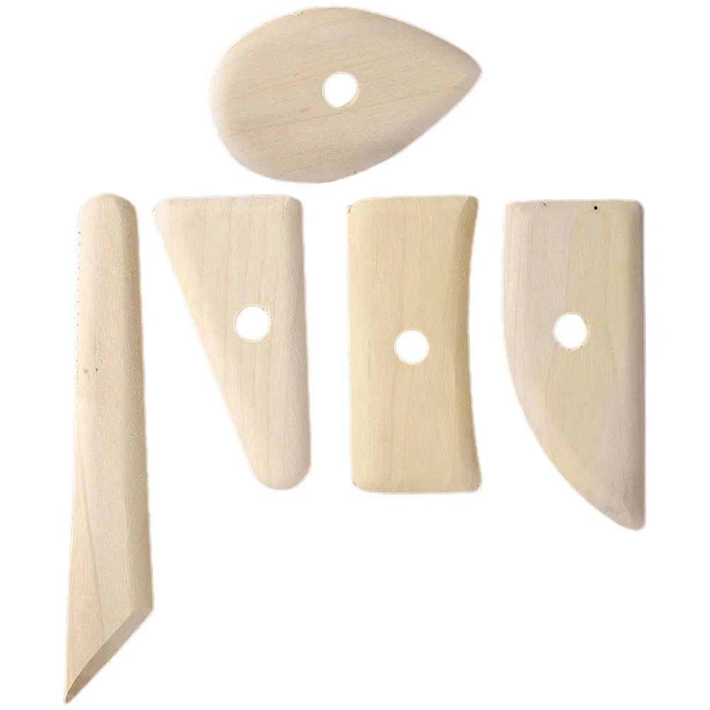 DIY 도자기 클레이용 휴대용 점토 도구, 나무 모델링 도구, 5 개