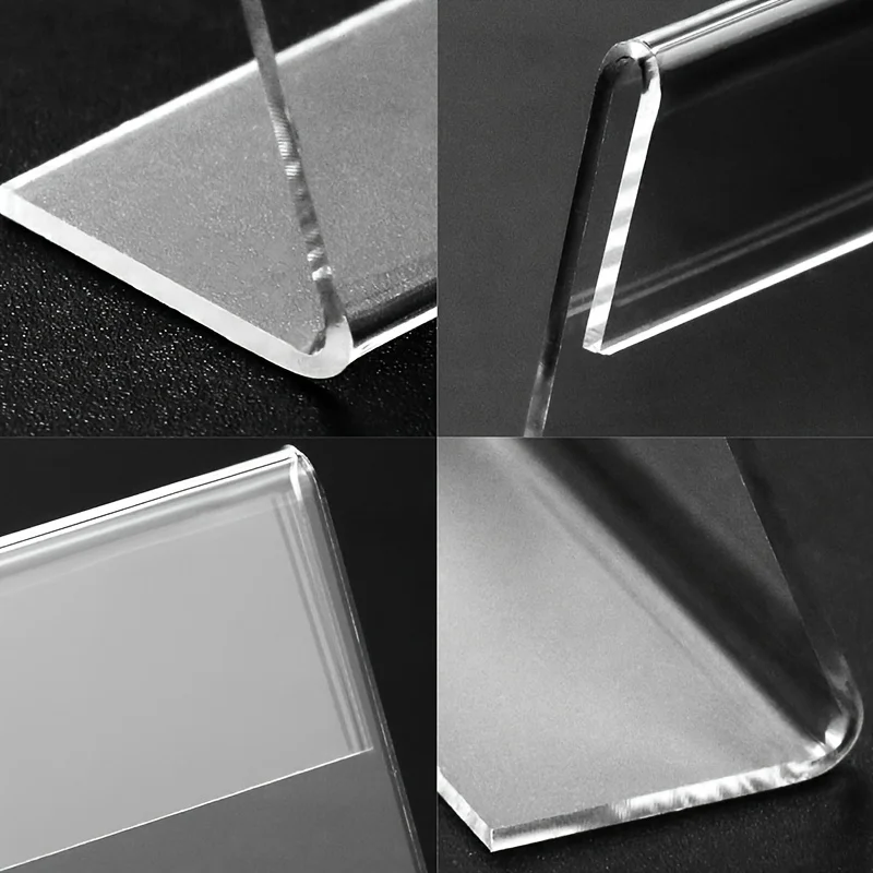 3pcs/set  Horizontal Tilt L-shaped Plastic Business Card Price Card Label Counter Stand, Suitable for Office, Store, Restaurant