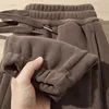 Double-Sided Fce Thiened Warm Men's Casual Pants Loose Fit Comfortable Workwear Polyester Fiber mid Waist Trousers
