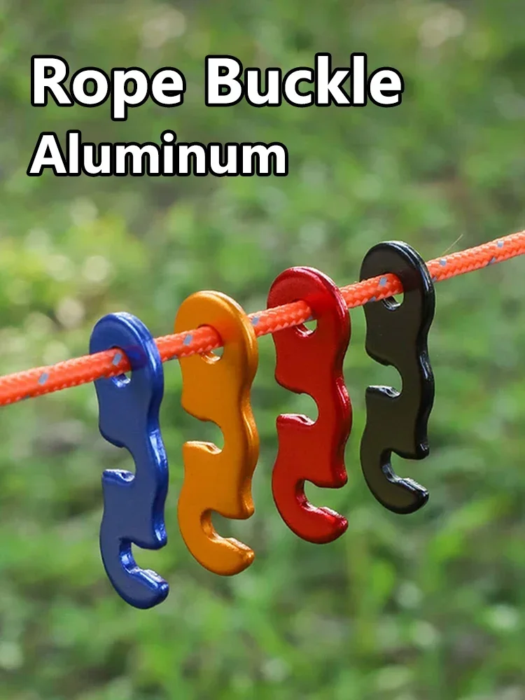 Adjustable Tent Rope Buckle 1/5/10pcs Aluminum S-type Wind Cord Buckle For Outdoor Camping Tents Accessories