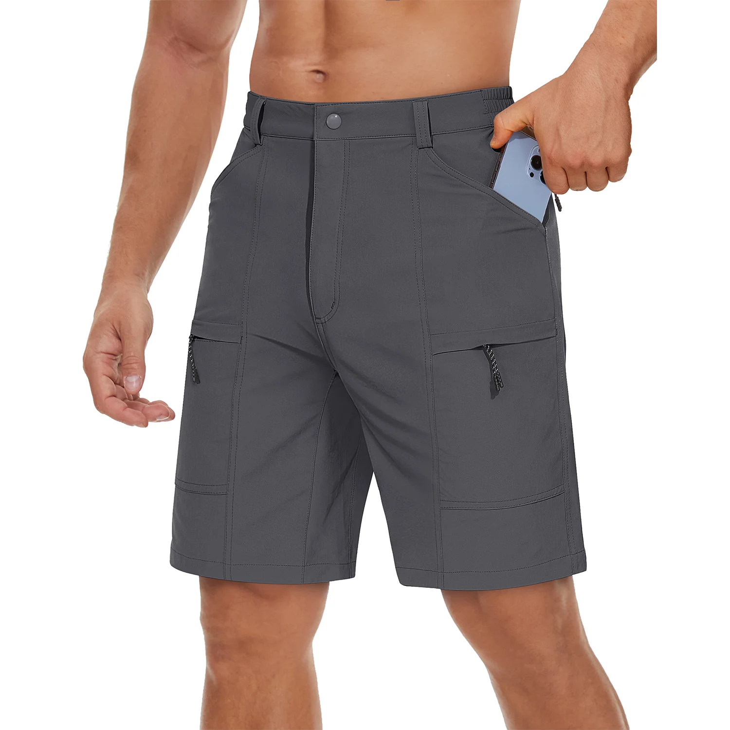 EKLENTSON Hiking Cargo Shorts Outdoor Summer Lightweight Quick Dry Water Resistant Athletic Shorts with Multi Pocket for Fishing
