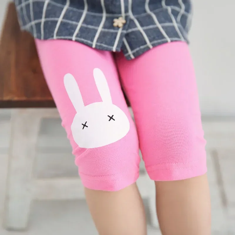 Summer Girls Leggings Children Casual Knee Pants Elastic Cotton Candy Color Kids Capris Girl Skinny Pants