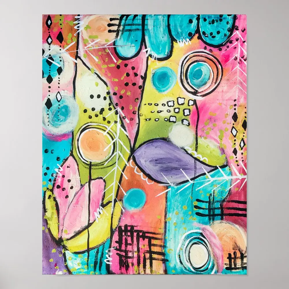 

Abstract Color Block k Blue Green Yellow Purple Poster Poster Print Decor Picture Painting Art Decoration Room Wall No Frame