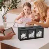 Three-compartment Money Bank Wooden Piggy Bank with 3-compartment Money Saving Box for Kids Adults for Bedroom for Bills 4
