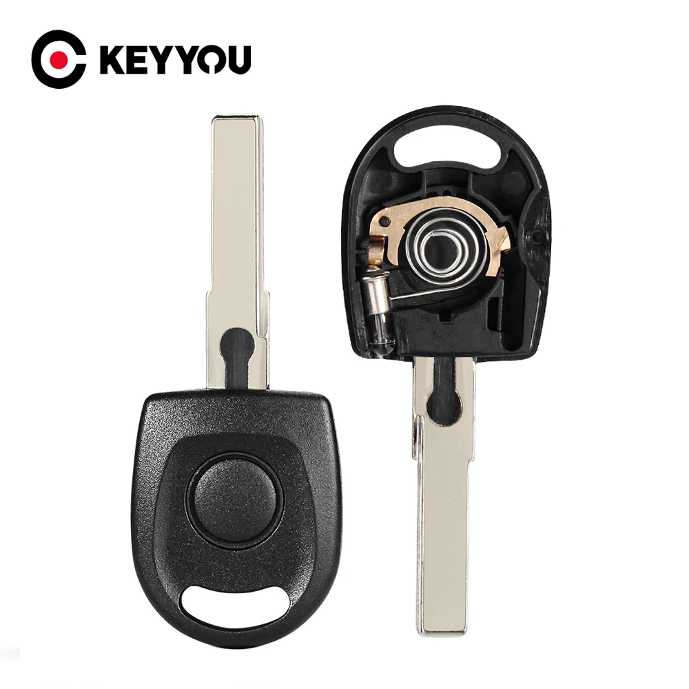 

KEYYOU Remote Fob Car Transponder Key ID48 Chip For VW Polo Bora B5 Passat Skoda Seat Caddy Lupo Sharan With Light & Battery