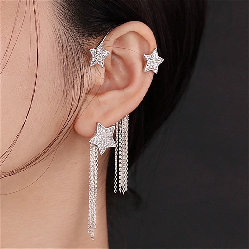 Fashionable and Popular 1pc Men Chain Decor Ear Cuff Stainless Steel Punk  Hip Pop Style for Jewelry Gift and for a Stylish Look