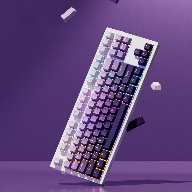 Lavender Top Print RGB Backlit OEM Profile PBT Double Shot Keycap Set (135 Keys)